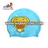 Fashionable Quality Adult / Kid sizes customized logo printed waterproof silicone swim cap For Swimming